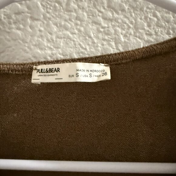 Pull&Bear women top long sleeve brown size S - Picture 3 of 3